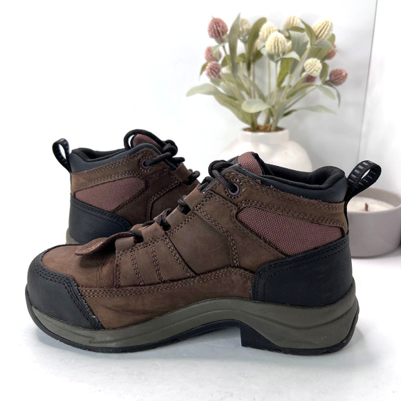 Ariat Telluride Work H2O Waterproof Composite Toe Brown Leather Boots Women 7B - Picture 6 of 9